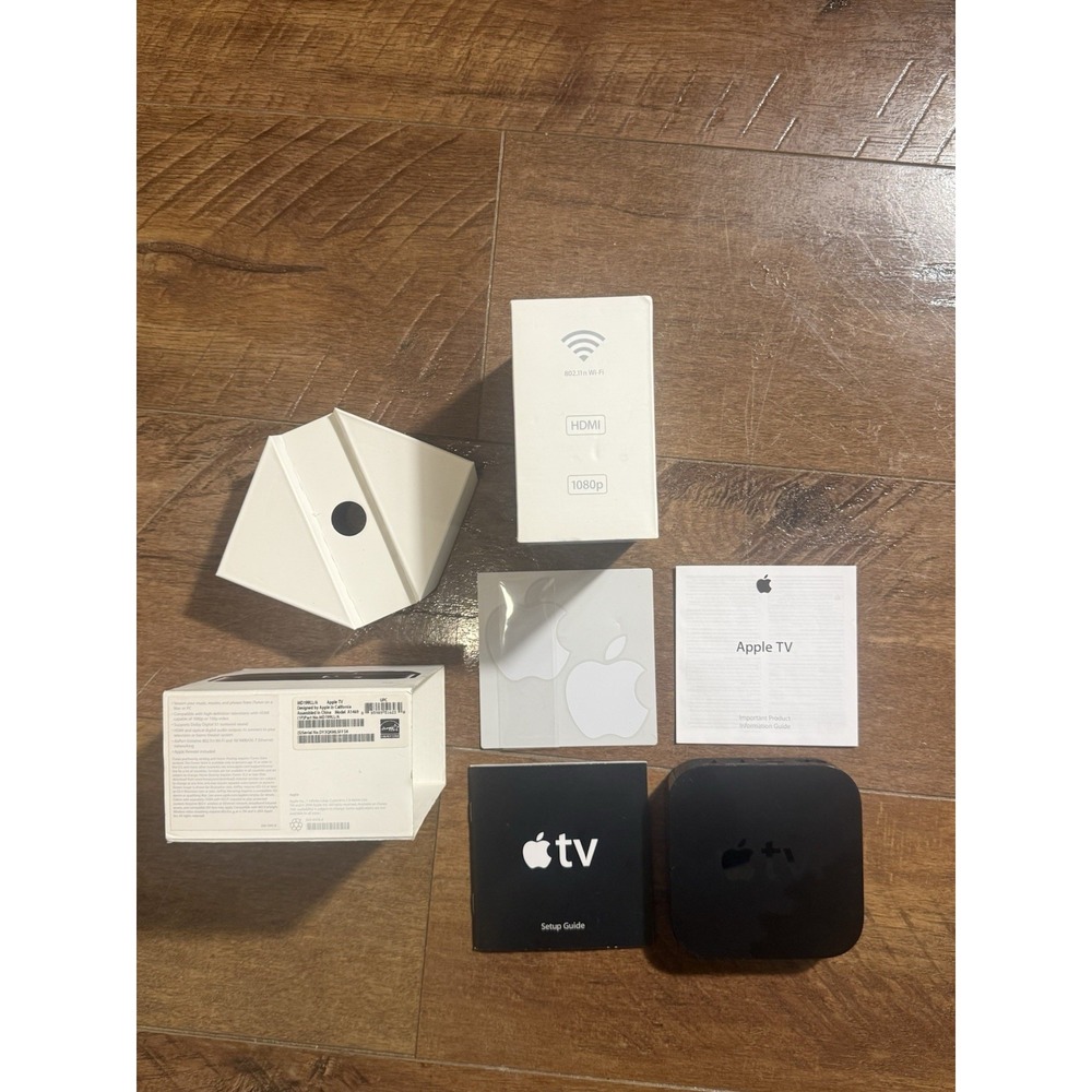 Apple TV 3rd Gen A1469 MD199LL/A Black Good 1080p HD Media Streamer Box Works